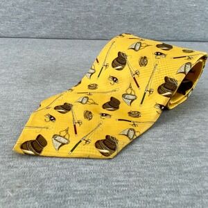Resilio Yellow Silk Fishing‎ Rods Tackle Boxes Necktie Academia Classic Preppy